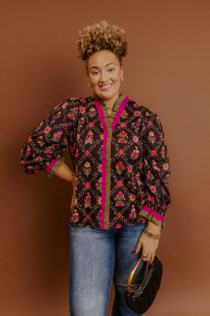 Park Avenue Poise Floral Top Curves