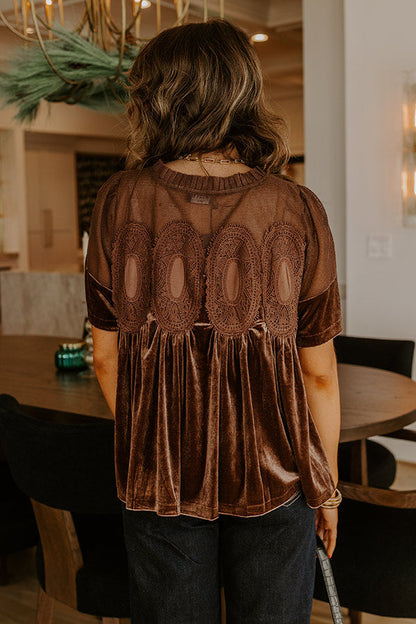 Delicate Daze Velvet Top in Chocolate