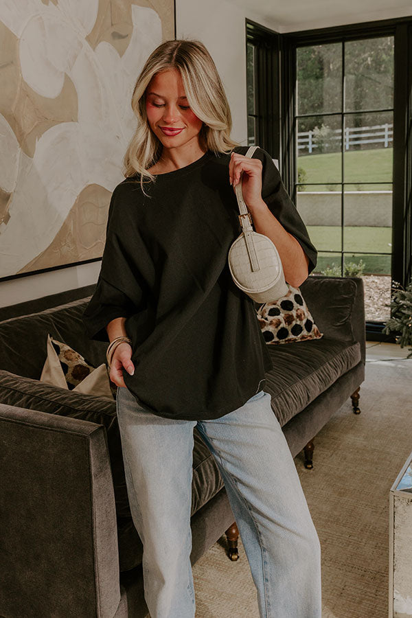 Ever So Effortless Oversized Tee in Black