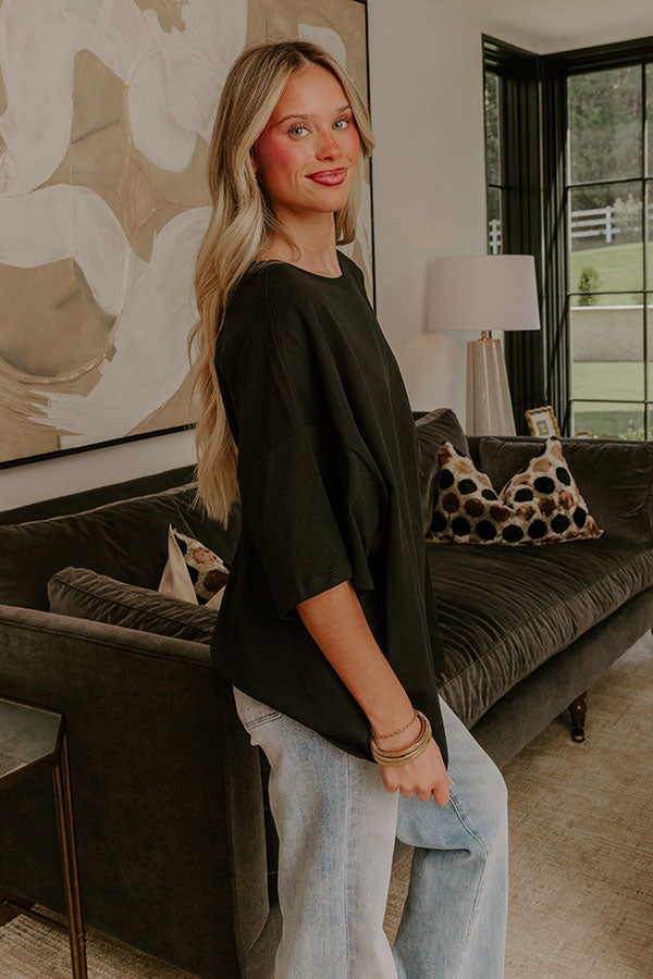 Ever So Effortless Oversized Tee in Black