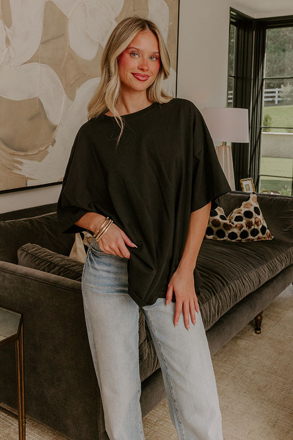 Ever So Effortless Oversized Tee in Black