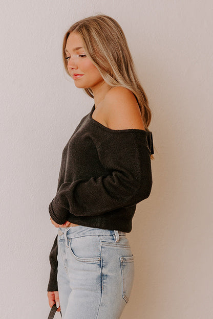 Comfy and Chic Asymmetrical Sweater Top in Black