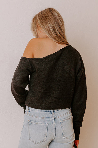 Comfy and Chic Asymmetrical Sweater Top in Black