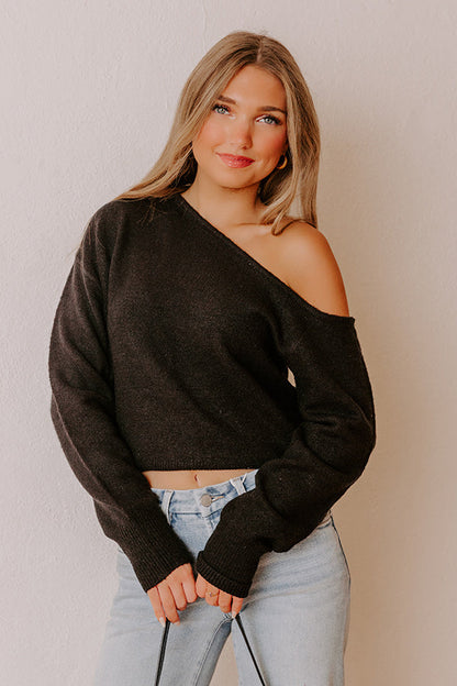 Comfy and Chic Asymmetrical Sweater Top in Black
