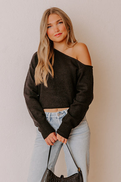 Comfy and Chic Asymmetrical Sweater Top in Black
