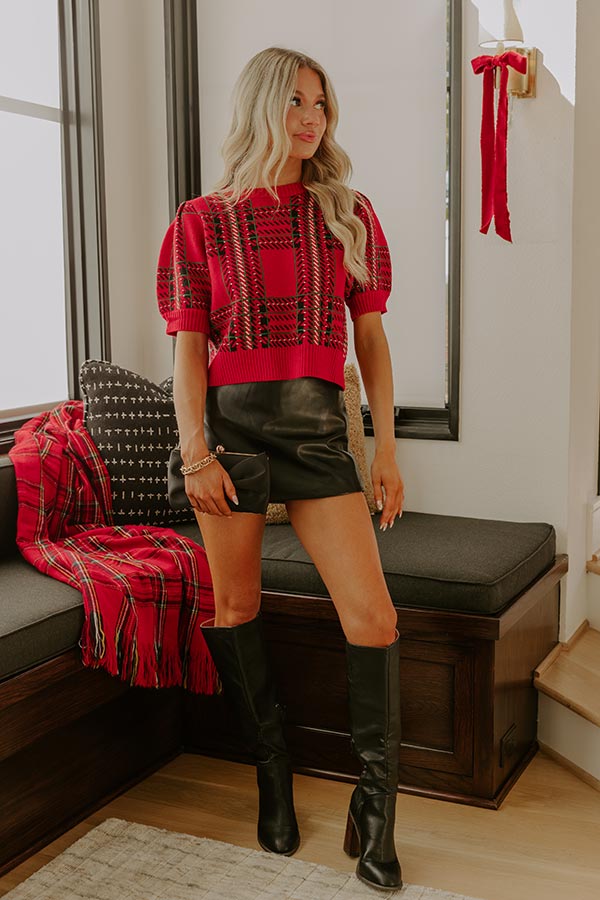 Holiday Crush Plaid Sweater Top