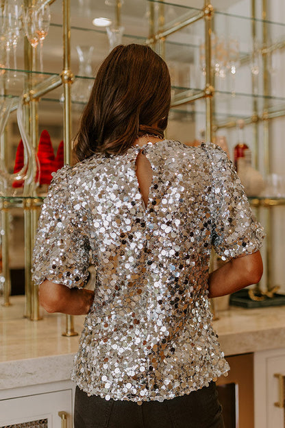 Shimmering Scene Sequin Top