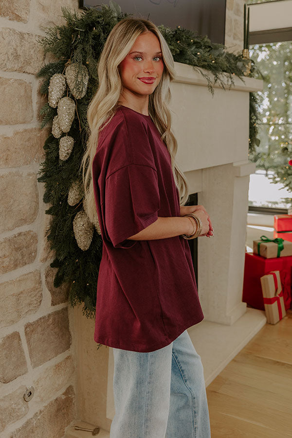 Ever So Effortless Oversized Tee in Windsor Wine