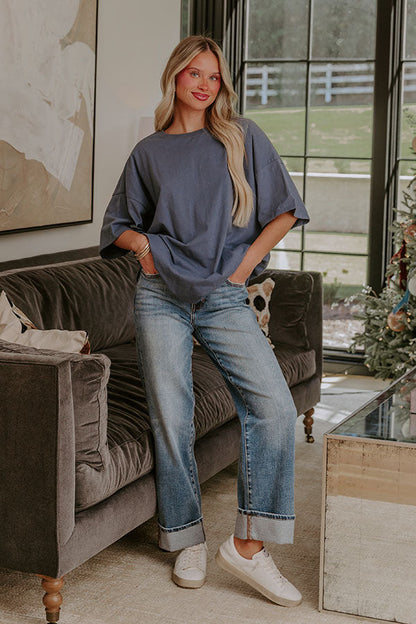 Ever So Effortless Oversized Tee in Riverside