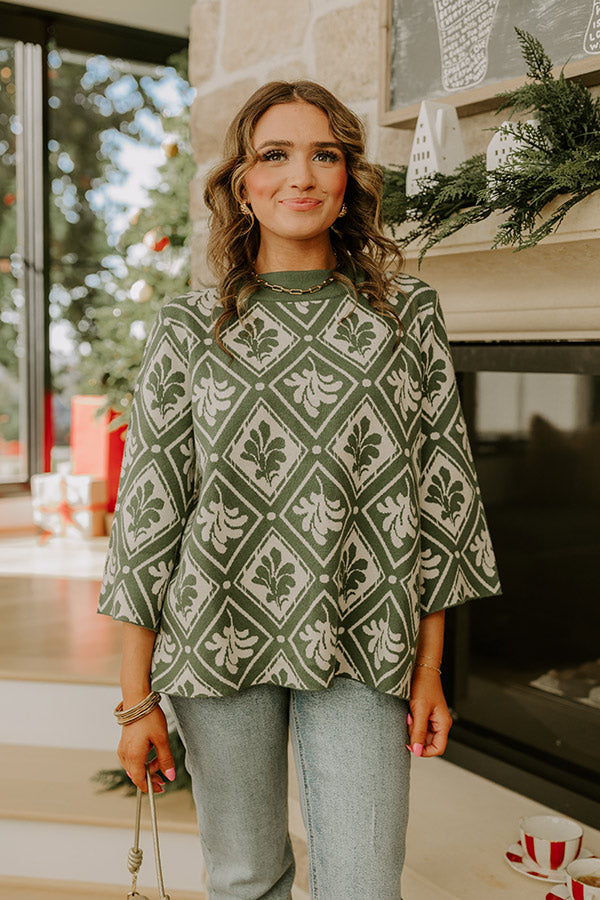 Polished Comfort Knit Sweater Top in Olive
