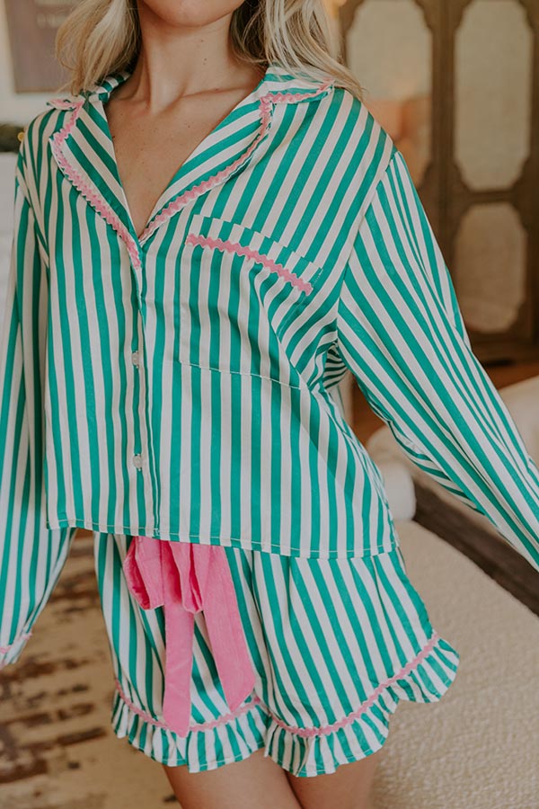 Merry And Bright Satin Pajama Top
