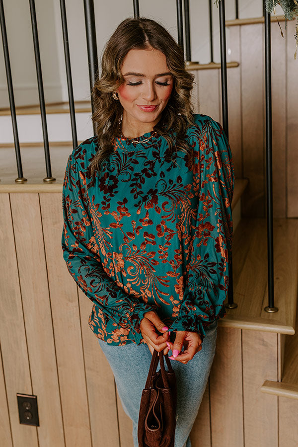 Evening Muse Floral Velvet Burnout Shift Top