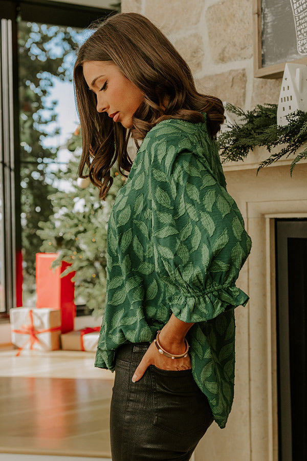 Central Park Leaves Jacquard Top