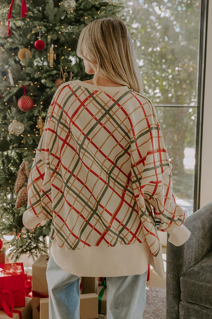 Cocoa And Cozy Oversized Waffle Knit Top
