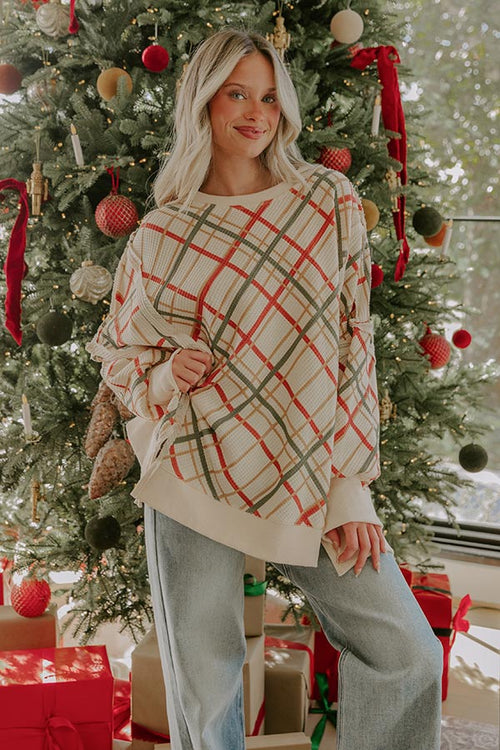 Cocoa And Cozy Oversized Waffle Knit Top