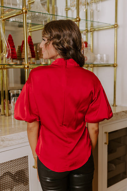 Modern Mingle Satin Front Tie Top