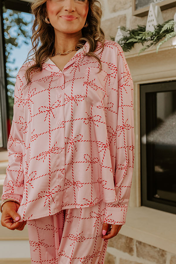 Wrapped in Bows Satin Pajama Top