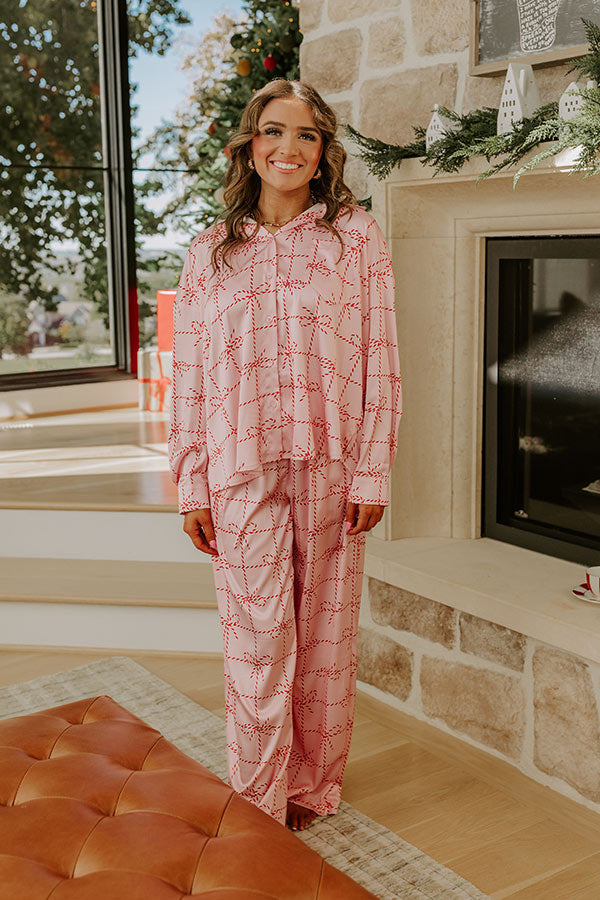Wrapped in Bows Satin Pajama Top