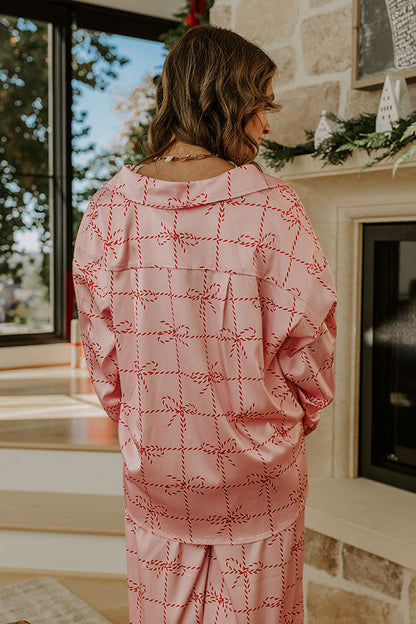 Wrapped in Bows Satin Pajama Top