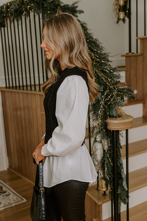 Midtown Muse Cable Knit Top