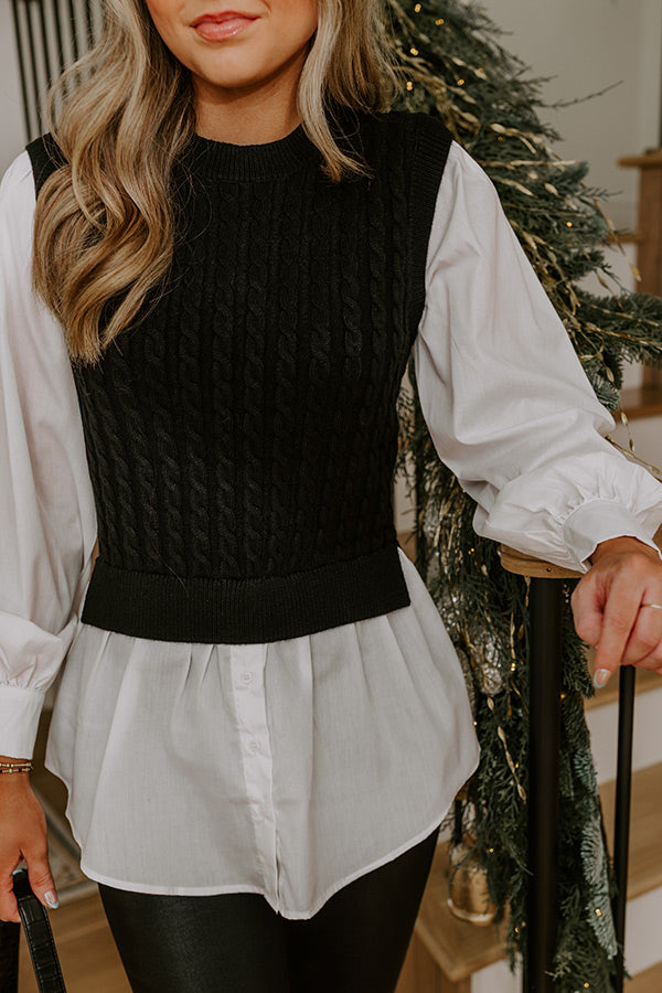 Midtown Muse Cable Knit Top