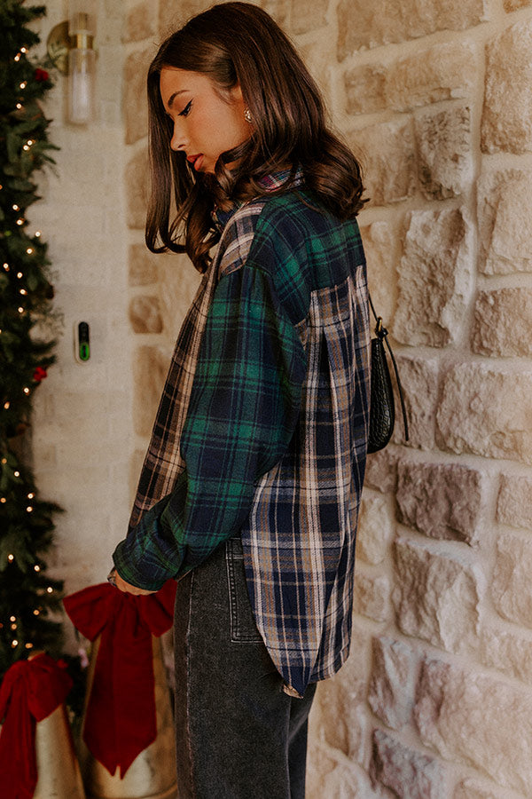 Plaid Perfection Color Block Button Up Top