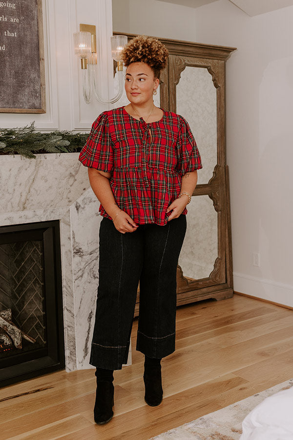 So Plaid To Meet Babydoll Top Curves