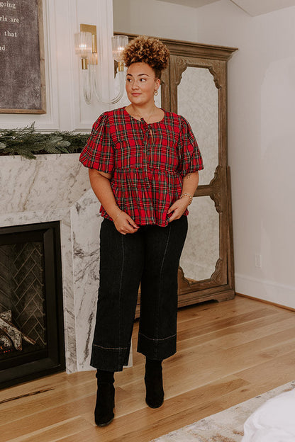 So Plaid To Meet Babydoll Top Curves