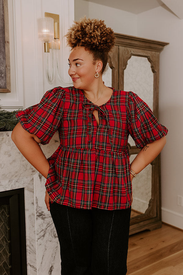 So Plaid To Meet Babydoll Top Curves