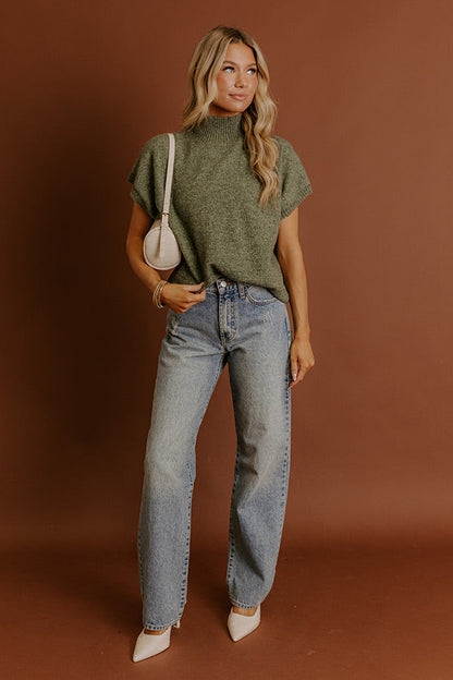 Always Grateful Knit Sweater Top in Olive