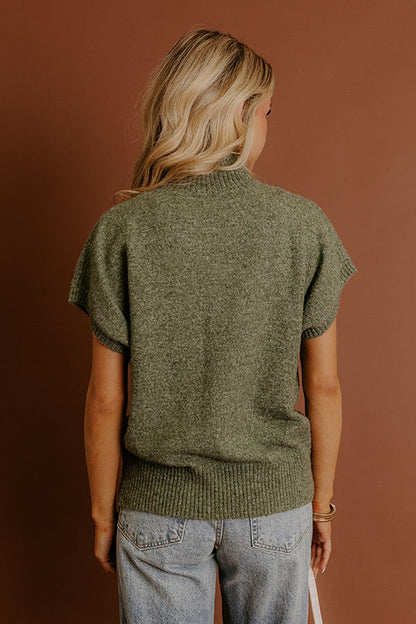 Always Grateful Knit Sweater Top in Olive