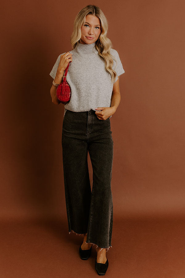 Always Grateful Knit Sweater Top in Grey