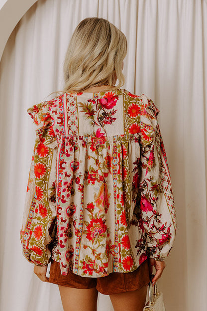 Garden Party Ready Floral Shift Top in French Vanilla