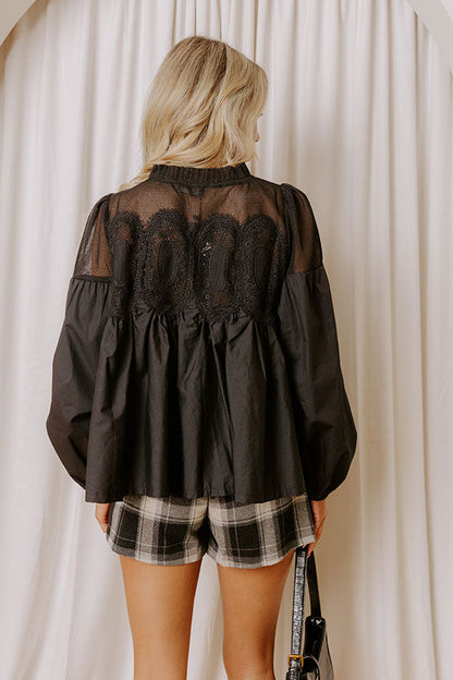 Cityscape Chic Lace Applique Top