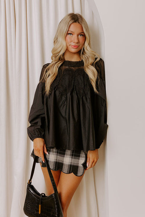 Cityscape Chic Lace Applique Top
