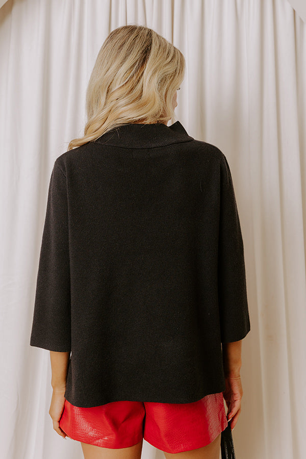 Simply Chic Sweater Top in Black