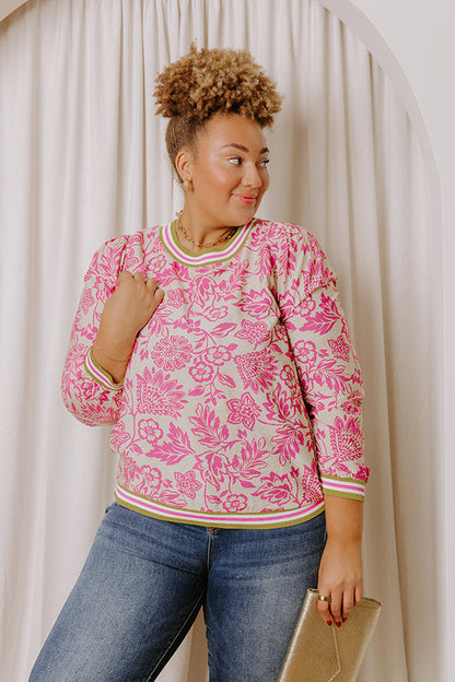Sweet Whimsy Floral Top Curves