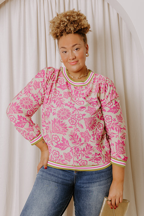 Sweet Whimsy Floral Top Curves