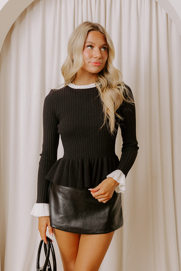 Penthouse Views Ribbed Sweater Top