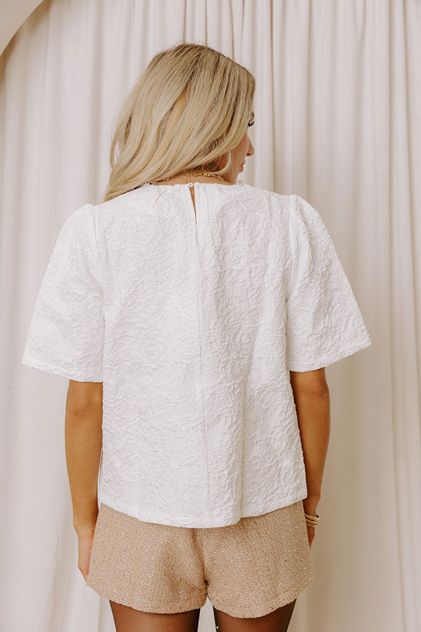 Bows and Bliss Floral Jacquard Top