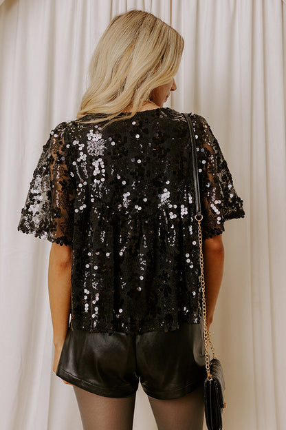 Polished Uptown Sequin Top