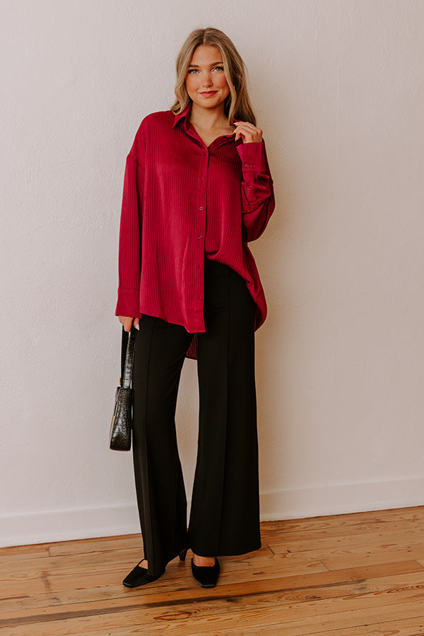 VIP Plans Stripe Button Up Top