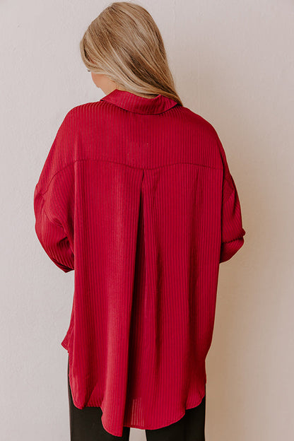 VIP Plans Stripe Button Up Top