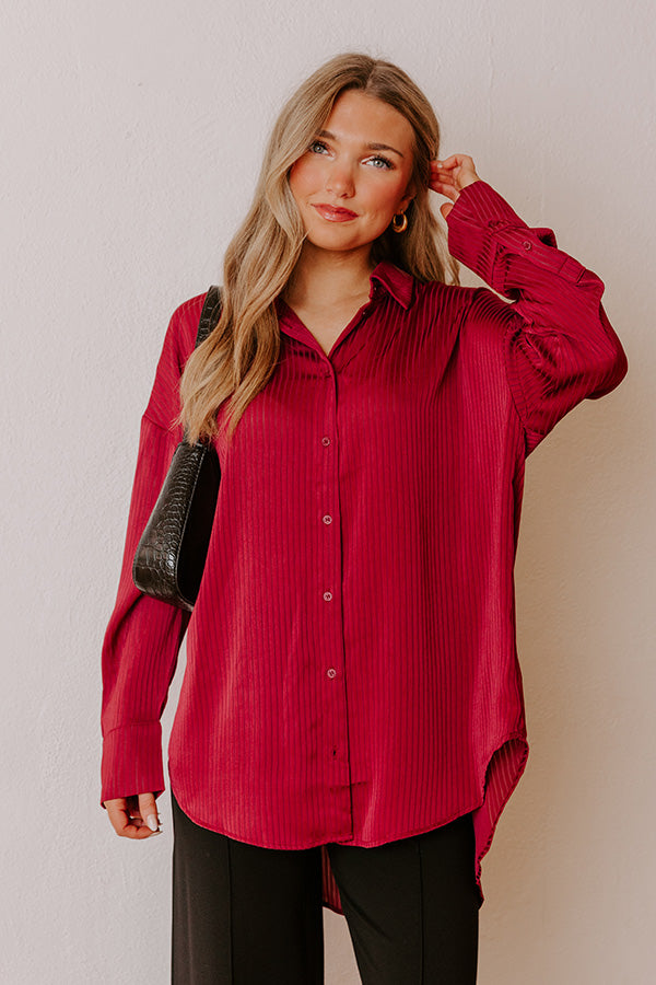 VIP Plans Stripe Button Up Top