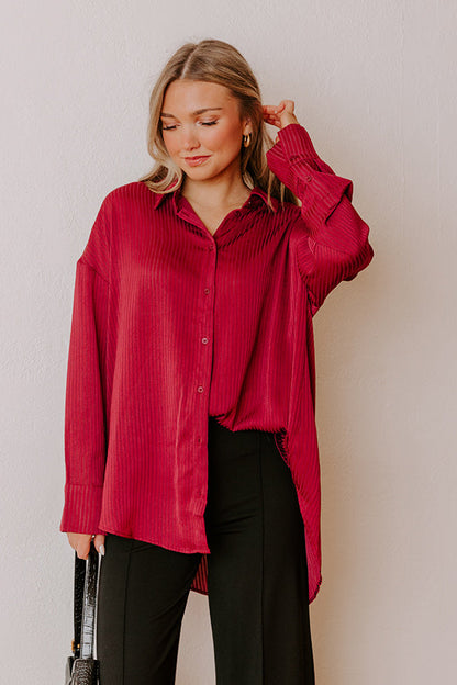 VIP Plans Stripe Button Up Top