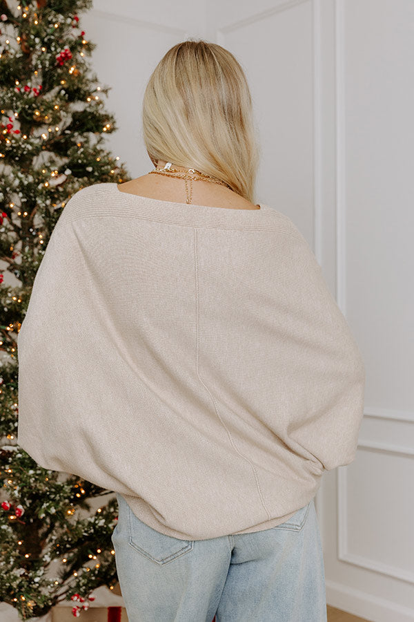 Bistro Vibes Knit Dolman Top in Oatmeal