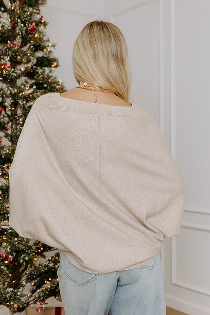 Bistro Vibes Knit Dolman Top in Oatmeal
