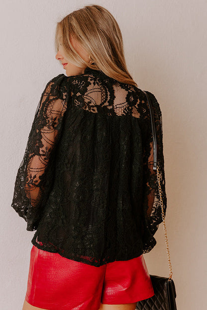 City Atelier Lace Front Tie Top