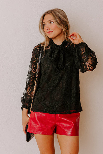 City Atelier Lace Front Tie Top