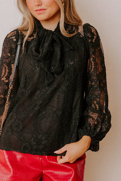 City Atelier Lace Front Tie Top